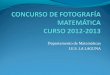 I concurso fotografía matemática
