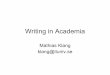 Academic Writing Plagiarism Feb09