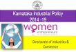 Karnataka Industrial Policy 2014 -19, Incentives for women entrepreneurs