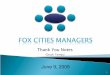 Fox Cities Managers   June 2009