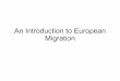Population 7 - European Migration Intro