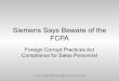FCPA Compliance for Sales Representatives