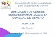 Qué dicen los censos agropecuarios sobre la igualdad de género. Ecuador