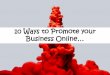 10 Ways to Promote your Business Online