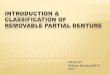 Introduction & classification of removable partial denture