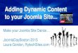 Adding Dynamic Content to your Joomla Website - Make your Website Dance
