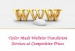 Tailor made website translation services at competitive prices