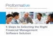 5 Steps to Selecting the Right Financial Management Software Solution