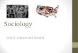 Sociology Unit 2: Culture and Society
