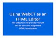 Using WebCT as an HTML Editor