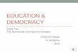 Education & democracy  week two