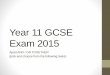 Year 11 exam 2015 tasks