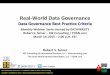 RWDG Webinar: Data Governance Best Practice Criteria