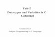 datatypes and variables in c language