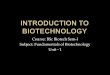 B sc biotech i fob unit 1 introduction to biotechnology