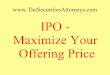 Ipo   maximize your offering price