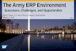 The Army ERP Environment: Successes, Challenges, and Opportunities
