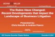 BoyarMiller - The Rules Have Changed:  Recent Developments that Impact the Landscape of Business Litigation
