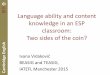 Language ability & content knowledge by Ivana Vidakovic at IATEFL BESIG TEASIG PCE 2015