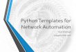 Python (Jinja2) Templates for Network Automation