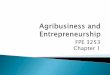 Week 1 agribusiness and entrepreneurship