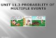 Unit 11.3 probability of multiple events