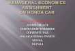 Manageral economics Honda Motor Co.ltd