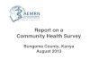 Community health survey in Bungoma County, Kenya - August 2013