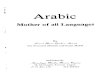 Arabic   Mother of All Languages