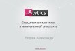Alytics - Александр Егоров: Сквозная аналитика в контекстной рекламе