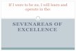 Seven areas of excellence