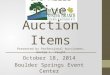 14th Annual Taste of the Hills Live Auction Items
