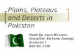 Plains, plateaus and deserts in pakistan
