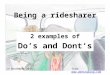 Ridesharing - Dos and Donts
