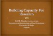 Building Capacity for Research-   a West African  Physicians's Perspective