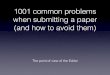 Agustín Estrada-Peña: "1001 common problems when submitting a paper (and  how to avoid them) : The point of view of the Editor"
