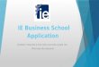 IE Business School Application