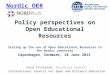 Policy perspectives on Open Educational Resources