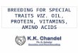 Breeding for special traits viz. oil, protein, vitamins, amino acids