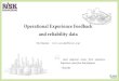 Operational Experience Feedback and reliability data