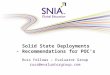 Solid State Deployments: Recommendations for POCs