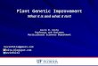 Plant Genetic Improvement Methods