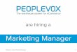Marketing Manager Role at Peoplevox