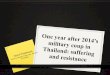 One year after 2014’s military coup in Thailand: suffering and resistance