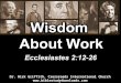 Wisdom About Work (Ecclesiastes 2:12-26)