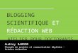 Atelier Blogging scientifique et rédaction web pour les doctorants