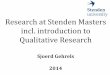 Research in stenden masters 2014