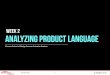 Analyzing Product Language