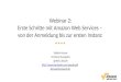 Webinar 2: Erste Schritte mit Amazon Web Services – von der Anmeldung bis zur ersten Instanz