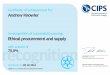 Ethical procurement and supply  - Certificate
